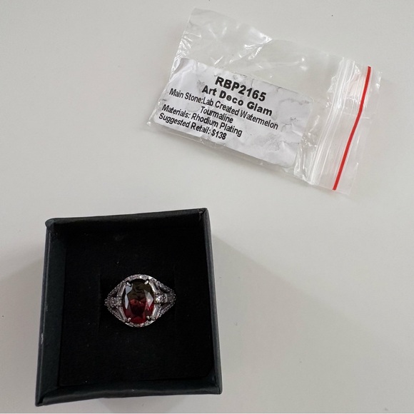 Bomb Party Art Deco Glam Ring RBP2165 Watermelon
Tourmaline Rhodium Plating - Picture 4 of 7